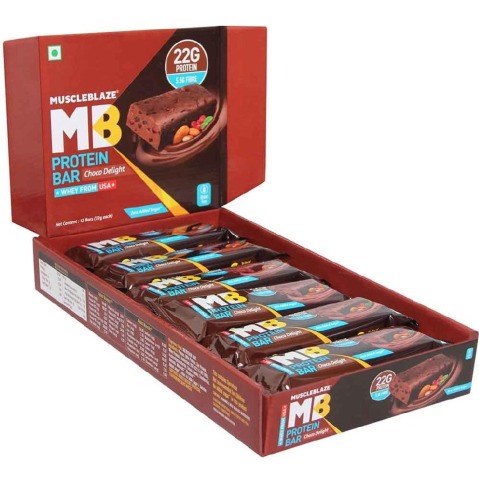MuscleBlaze Protein Bar (22g Protein), 12 Piece(s)/Pack Choco Delight OLD MuscleBlaze Protein Bar (22g Protein), 12 Piece(s)/Pack Choco Delight OLD