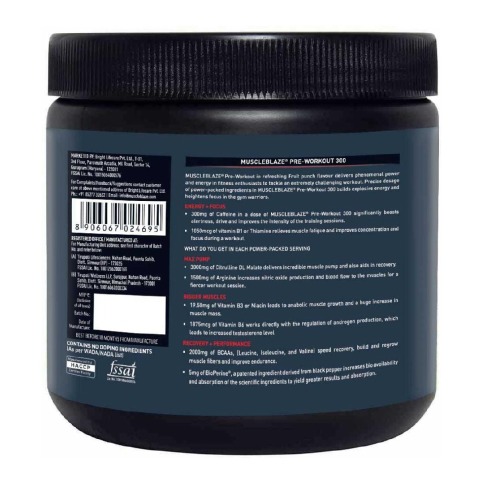 MuscleBlaze PRE Workout 300, 0.55 lb Fruit Punch MuscleBlaze PRE Workout 300, 0.55 lb Fruit Punch