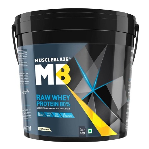 2 - MuscleBlaze 80% Raw Whey Protein Supplement Powder, 8.8 lb 133 Servings (Unflavoured) 2 - MuscleBlaze 80% Raw Whey Protein Supplement Powder, 8.8 lb 133 Servings (Unflavoured)