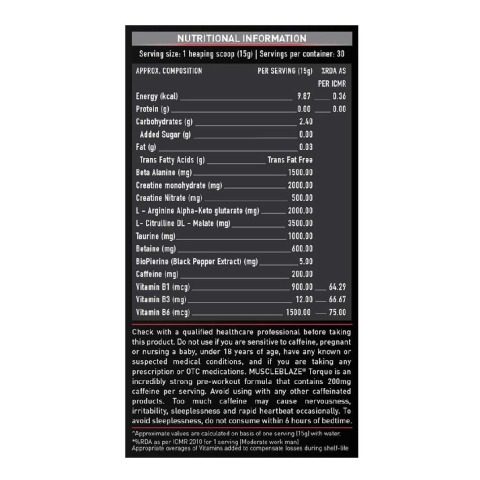 6 - MuscleBlaze Torque Pre-Workout, 1.1 lb Icy Blue(Supplement) 6 - MuscleBlaze Torque Pre-Workout, 1.1 lb Icy Blue(Supplement)