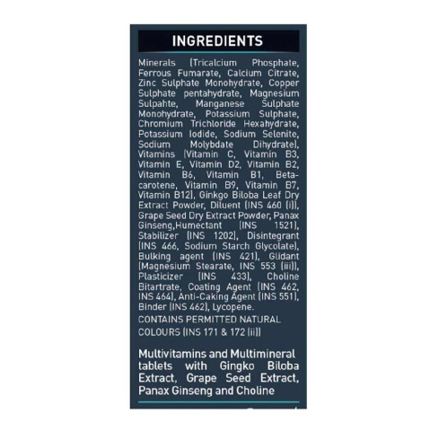 Ingredient - MuscleBlaze MB-VITE Multivitamin, Unflavoured 60 tablet(s) Ingredient - MuscleBlaze MB-VITE Multivitamin, Unflavoured 60 tablet(s)