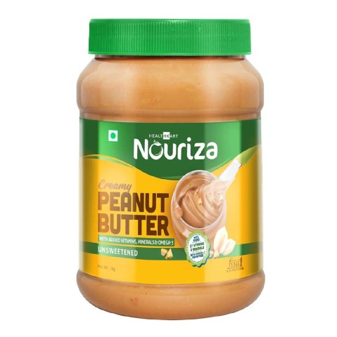 1 - Nouriza Peanut Butter Fortified with Vitamins & Minerals Unsweetened, 1 kg Creamy 1 - Nouriza Peanut Butter Fortified with Vitamins & Minerals Unsweetened, 1 kg Creamy