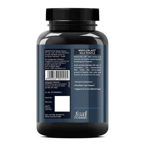 Benefit - MuscleBlaze Milk Thistle, 60 capsules Unflavoured Benefit - MuscleBlaze Milk Thistle, 60 capsules Unflavoured
