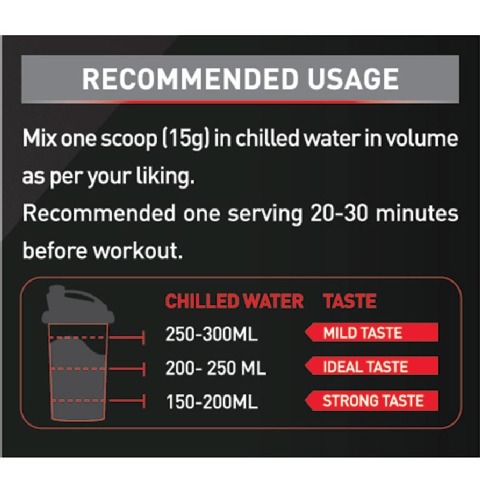 RecommendedUsage - MuscleBlaze Torque Pre-Workout, 0.99 lb Orange RecommendedUsage - MuscleBlaze Torque Pre-Workout, 0.99 lb Orange