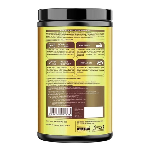 Benefit - MuscleBlaze BCAA Gold, 0.99 lb Green Apple Benefit - MuscleBlaze BCAA Gold, 0.99 lb Green Apple