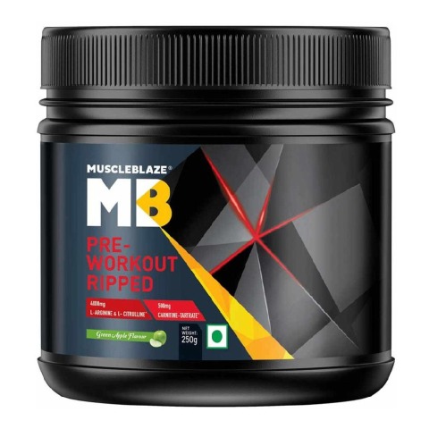 1 - MuscleBlaze Pre Workout Ripped, 0.55 lb Green Apple 1 - MuscleBlaze Pre Workout Ripped, 0.55 lb Green Apple