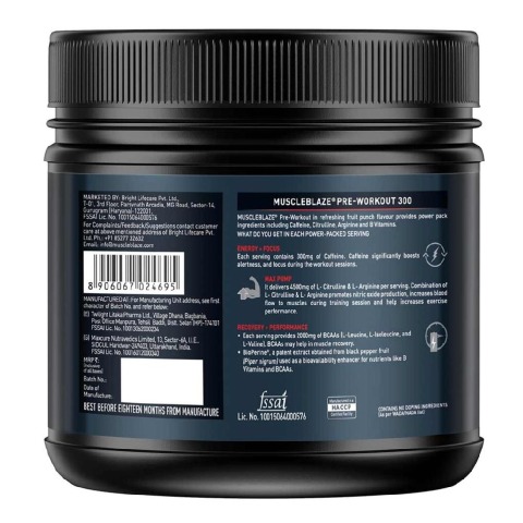3 - MuscleBlaze PRE Workout 300, 0.55 lb Fruit Punch(Benefit) 3 - MuscleBlaze PRE Workout 300, 0.55 lb Fruit Punch(Benefit)