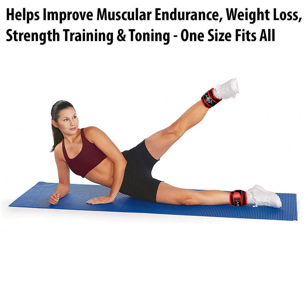 3 - Fitsy Ankle Weights,  Red & Black  1.5 kg 