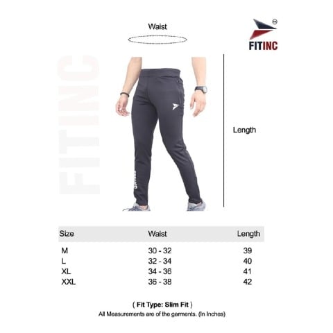 Men's Lycra Slim Fit Track Pants with 2 
