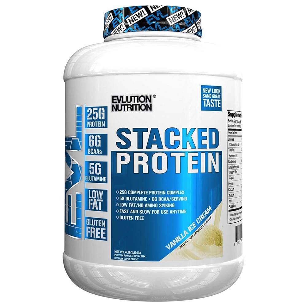 Evlution Nutrition (EVL) Stacked Protein,  4 lb  Vanilla Ice Cream 