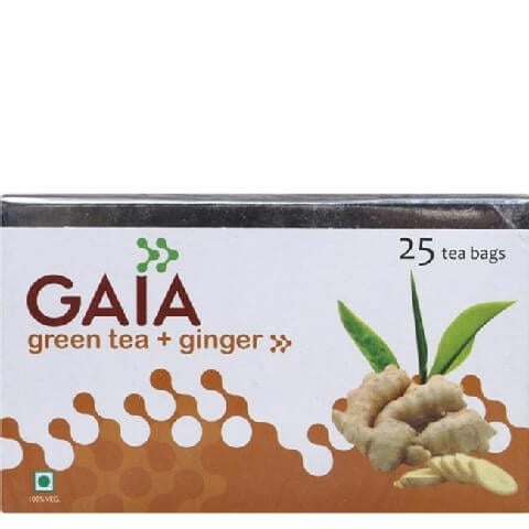 GAIA Green Tea & Ginger (Pack of 4), 25 Piece(s)/Pack Ginger GAIA Green Tea & Ginger (Pack of 4), 25 Piece(s)/Pack Ginger