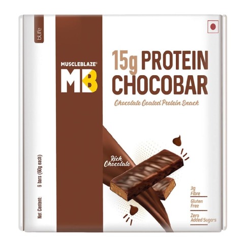 FrontBox - MuscleBlaze ChocoBar (15g Protein), 6 Piece(s)/Pack Rich Chocolate