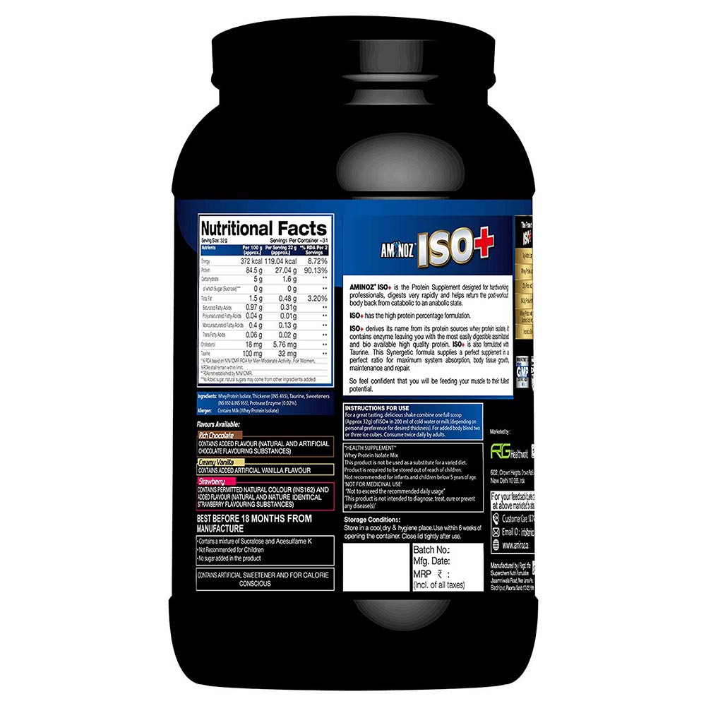 supplementinfo - Aminoz Iso+ Zero Carbs,  2.2 lb  Vanilla 