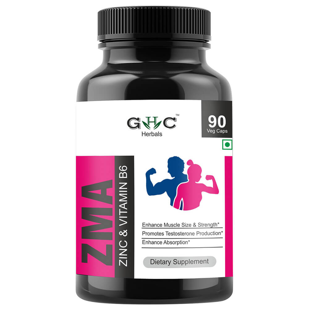 1 - GHC ZMA Zinc & Vitamin B6,  90 capsules  Unlfavoured 
