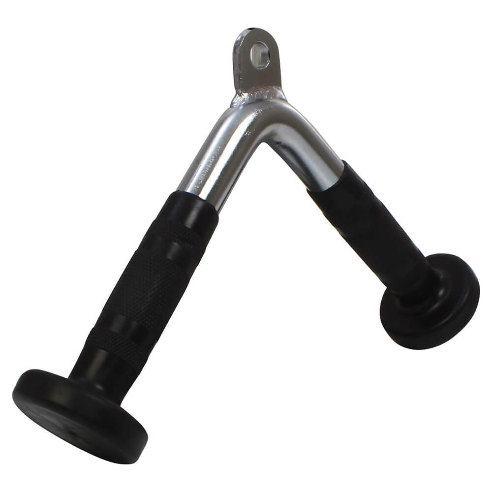 Fitsy V Shape Tricep Rubber Bar - AR2515,  Silver and Black 