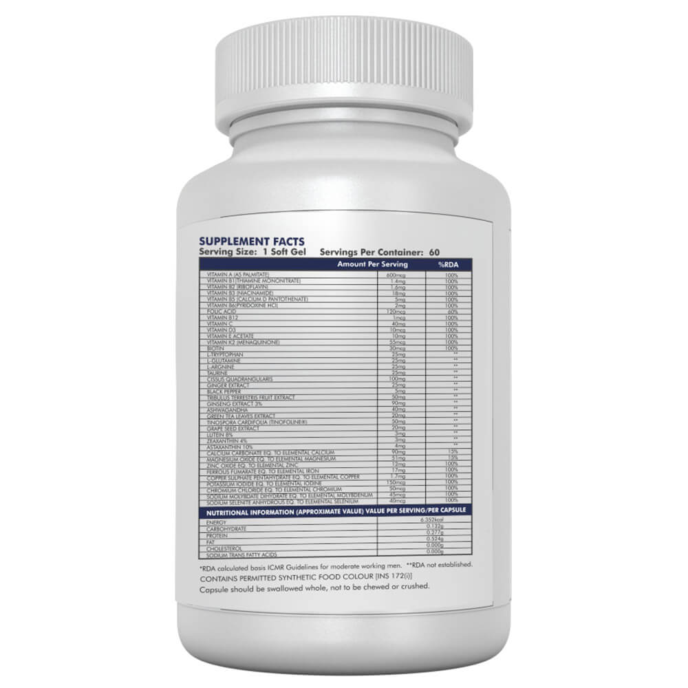 supplementinfo - HealthXP Essential Series Advance Multivitamin,  60 softgels  Unflavoured 