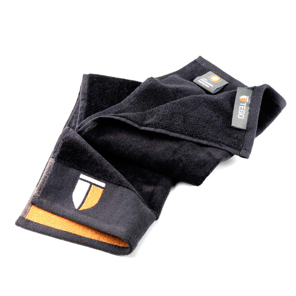 Tego Antimicrobial Sports Towel,  Jet Black  16 x 30 Inches 
