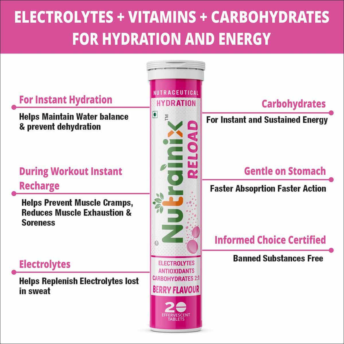 Benefit - Nutrainix Reload Electrolytes,  20 tablet(s)  Berry 