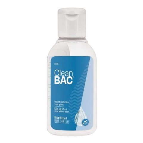 CleanBac Antiseptic Alcohol Hand Sanitizer,  Fragrance Free  50 ml  Protection from Germs 