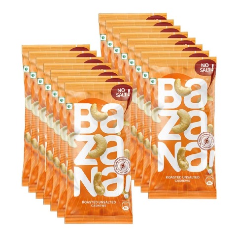 Bazana Roasted Unsalted Snacks,  Cashews  15 Piece(s)/Pack 