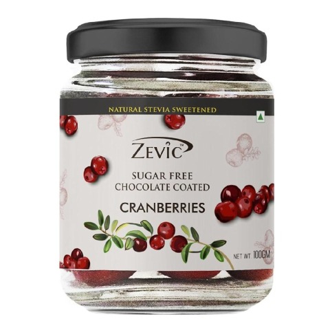 Zevic Sugar Free Chocolate Coated,  Cranberries  100 g 