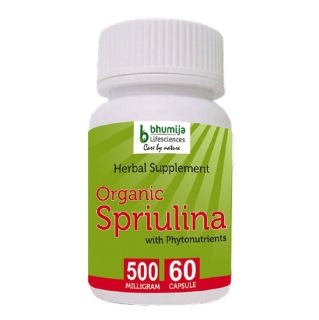 Bhumija Organic Spirulina, 60 capsules