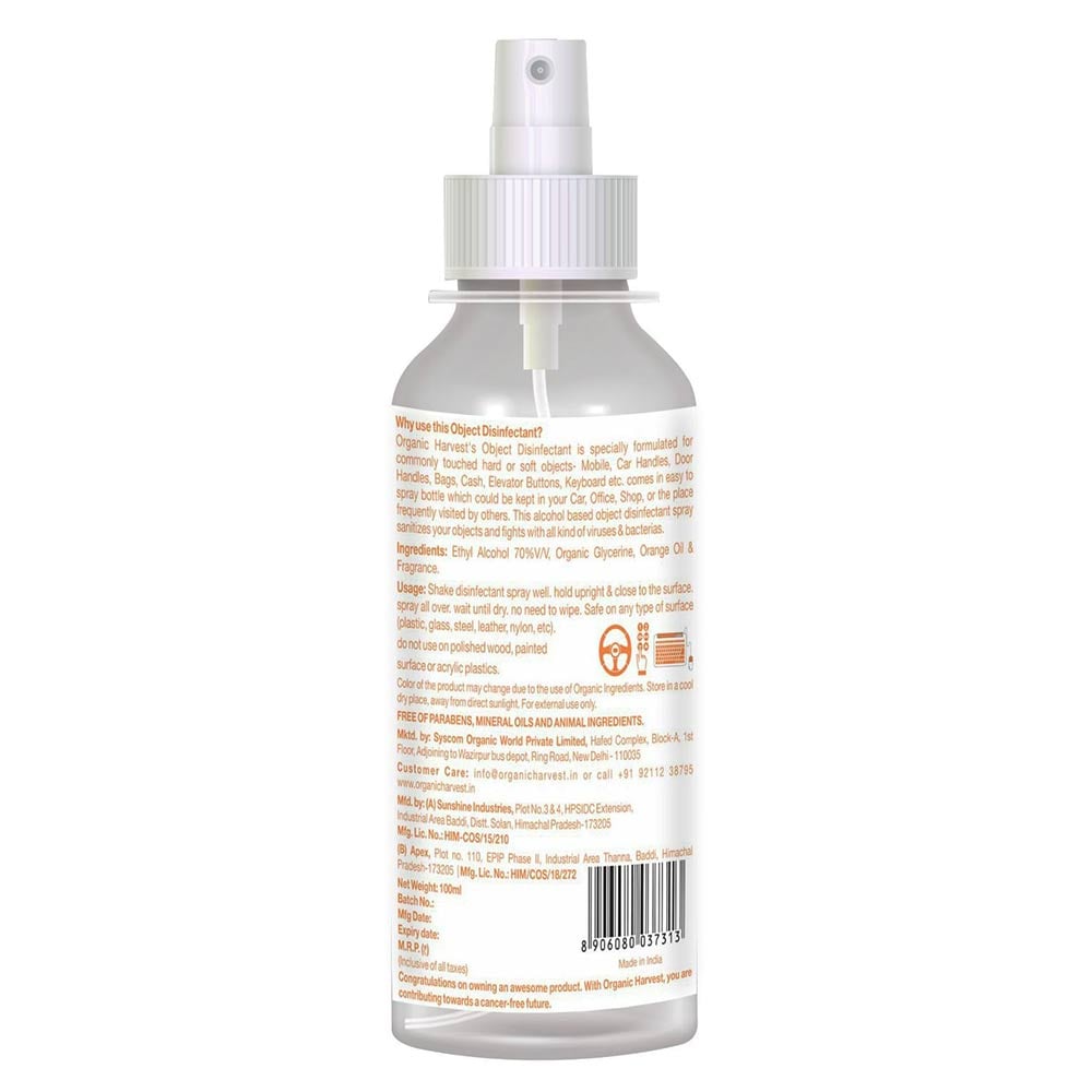 Back - Organic Harvest Object Disinfectant,  Alcohol & Orange  100 ml  Protection from Germs (Pack of 3) 