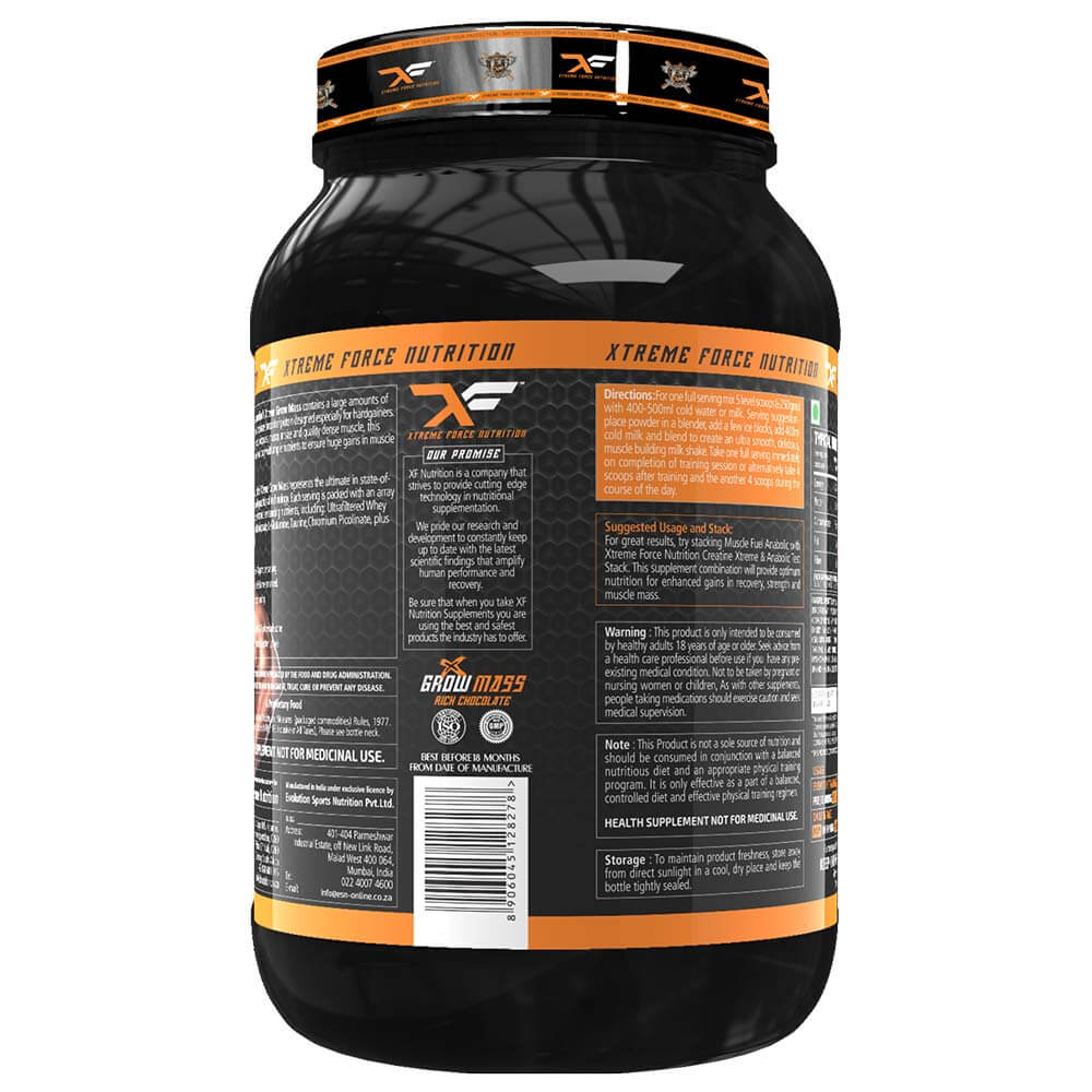 back - Xtreme Force Nutrition Grow X Mass,  2 lb  Rich Chocolate 