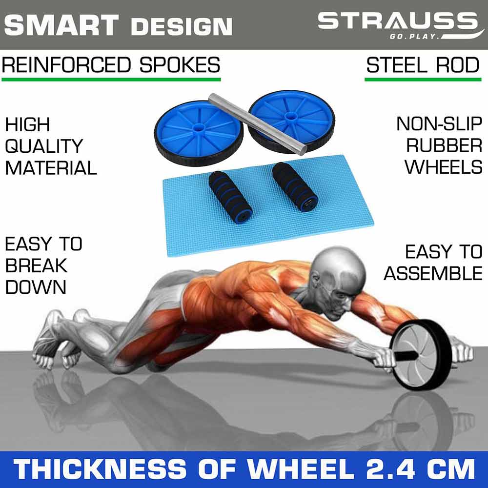4 - Strauss Double Exercise Wheel,  Blue  560 g 