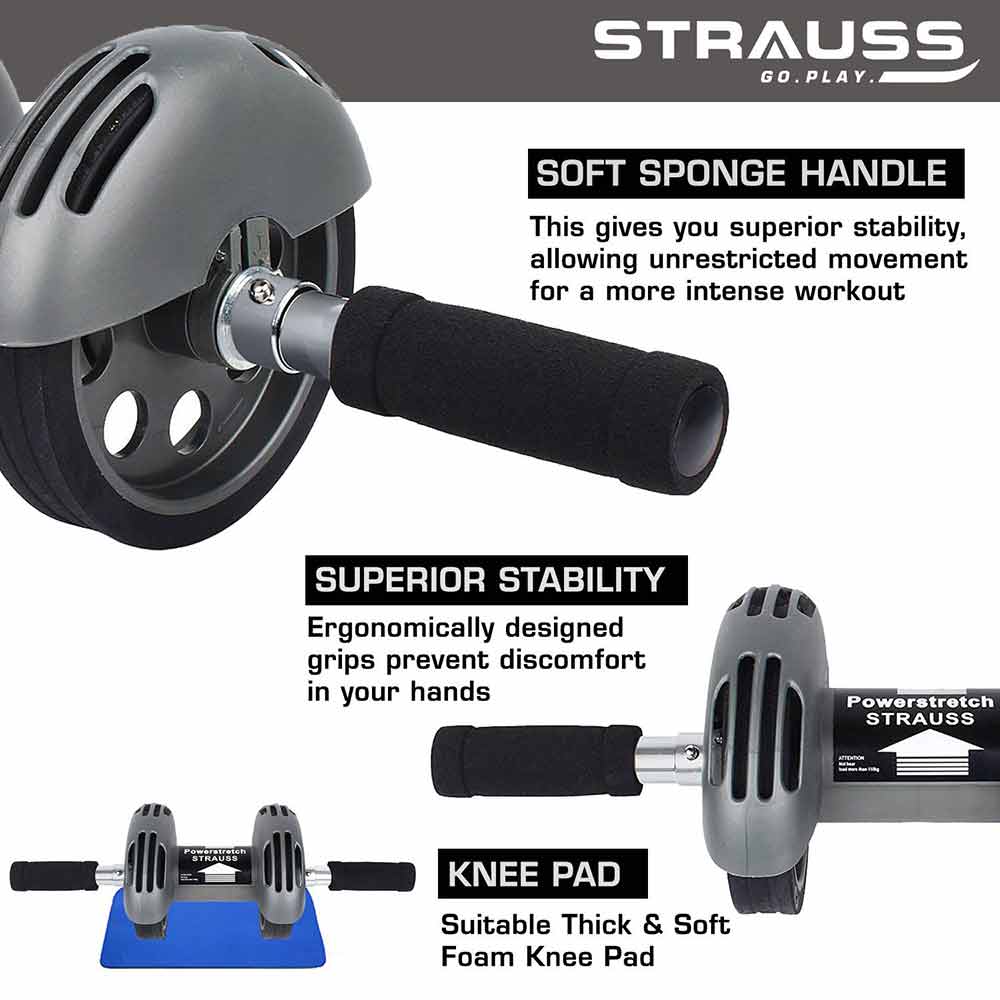 1 - Strauss Power Stretch Roller,  Grey  Free Size 