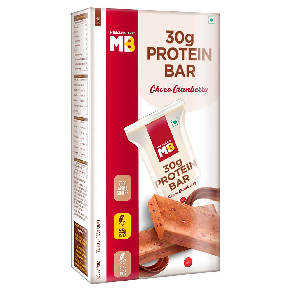 2 - MuscleBlaze Hi-Protein Bar (30g Protein),  12 Piece(s)/Pack  Choco Cranberry 