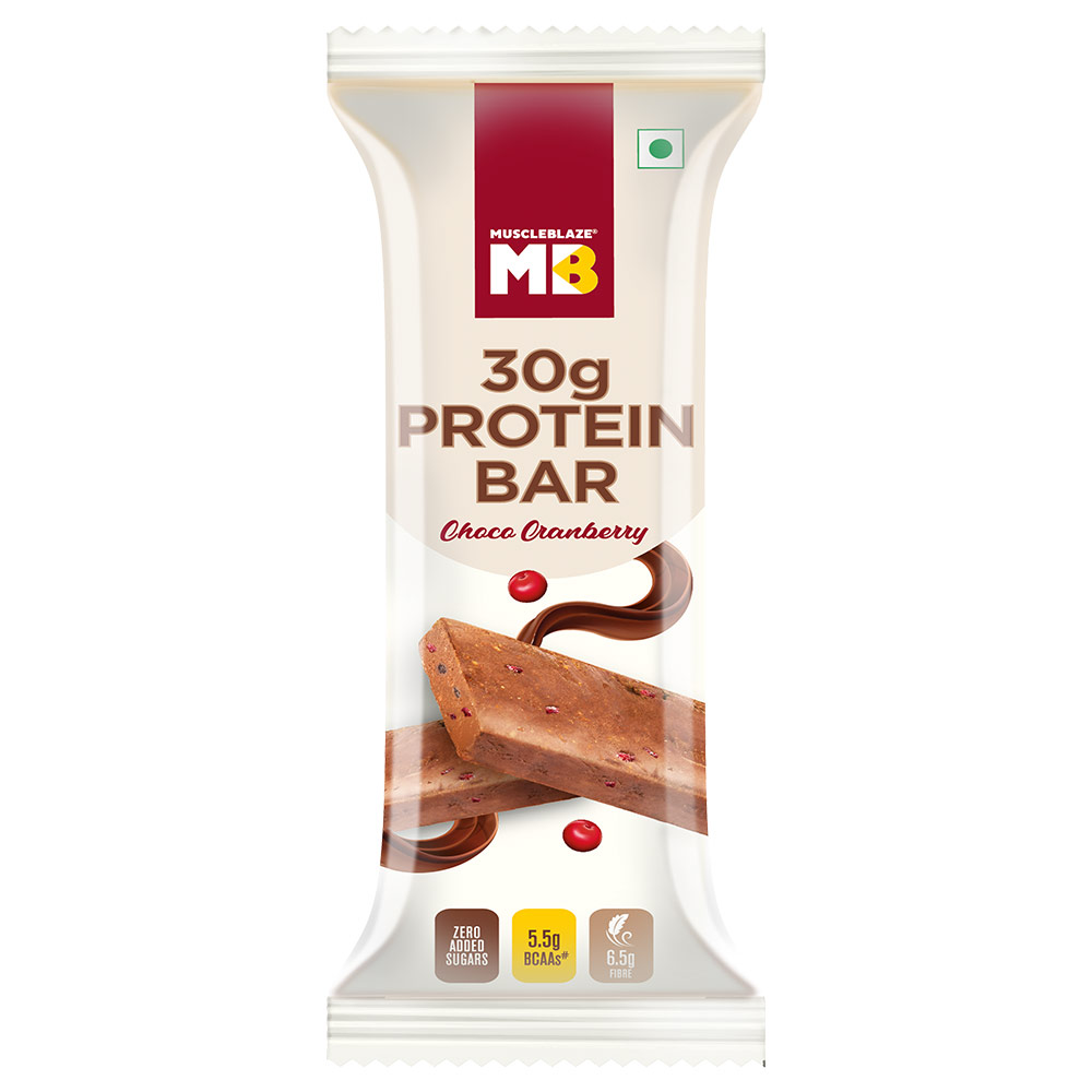 SingleBar - MuscleBlaze Hi-Protein Bar (30g Protein),  12 Piece(s)/Pack  Choco Cranberry 