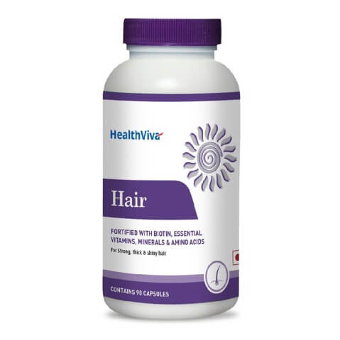 HealthViva Hair with Biotin, Unflavoured 90 capsules HealthViva Hair with Biotin, Unflavoured 90 capsules