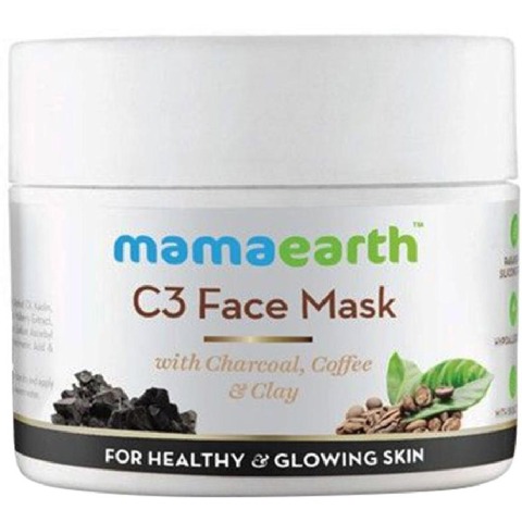 10 - Mamaearth C3 Face Mask,  100 ml  with Charcoal, Coffee and Clay 