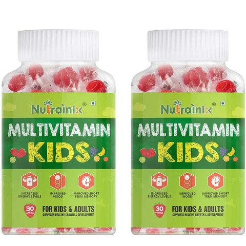 Nutrainix Multivitamin Kids, Unflavoured Pack of 2 30 gummies