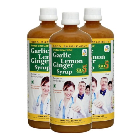 1 - SKSB GLG5 Garlic Lemon Ginger Syrup Pack of 3,  525 ml 