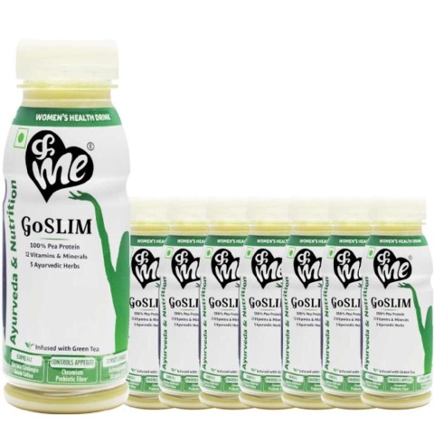 &Me GoSLIM Women's Health Drink,  Infused with Green Tea (Pack of 8)  200 ml 