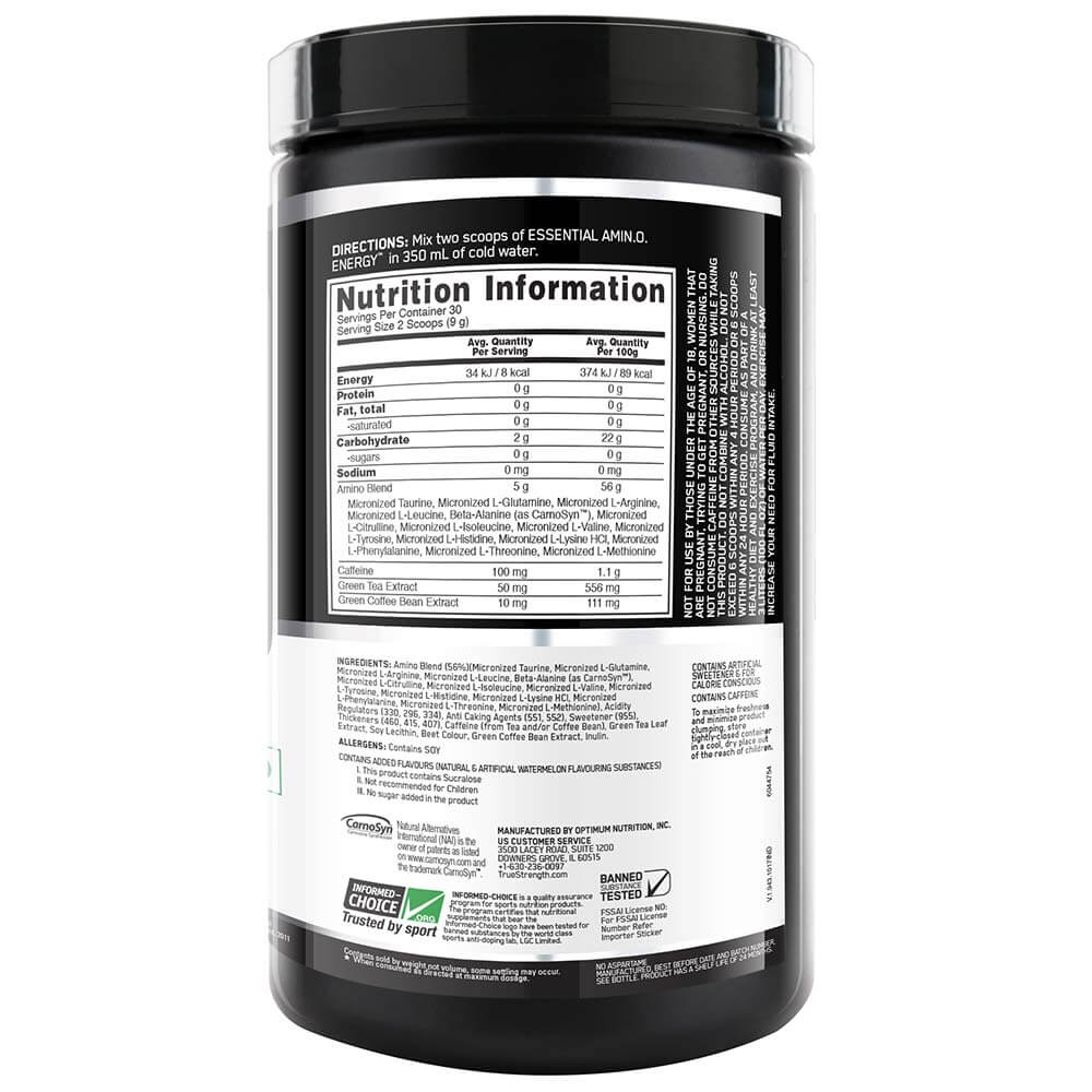 supplementinfo - ON (Optimum Nutrition) Essential Amino Energy,  0.6 lb  30 Servings  Watermelon 
