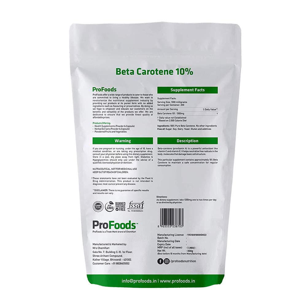 Back - ProFoods Beta Carotene 10% Powder,  350 g 