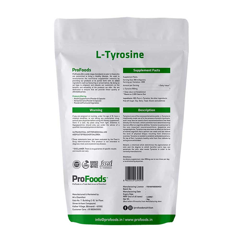 Back - ProFoods L Tyrosine Powder,  1 kg 
