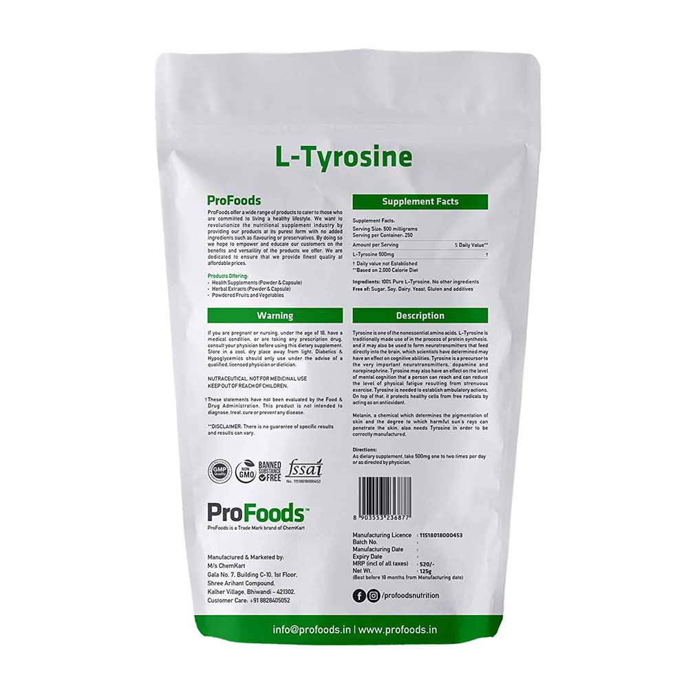 Back - ProFoods L Tyrosine Powder,  125 g 