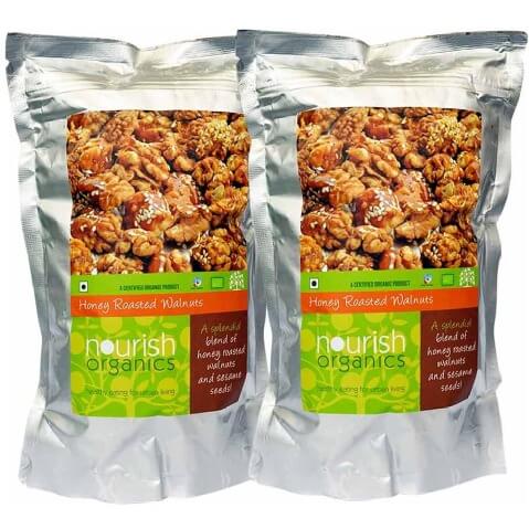 Nourish Organics Honey Roasted Walnuts (Pack of 2), 120 g Unflavoured Nourish Organics Honey Roasted Walnuts (Pack of 2), 120 g Unflavoured