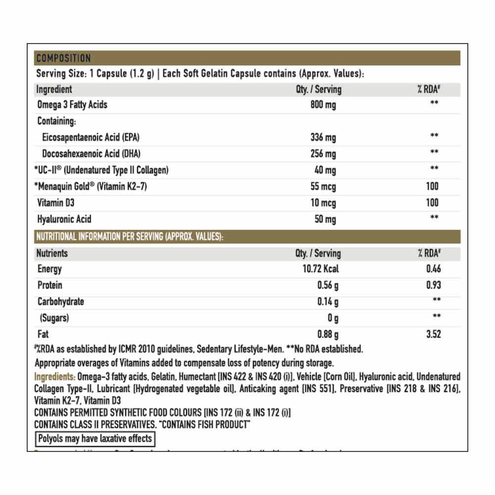 3 - TrueBasics Omega Joint with Collagen UC-II & Vitamin K2-7 OP,  30 capsules 