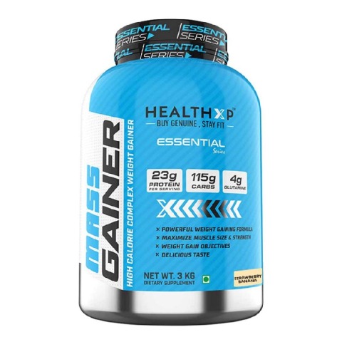 HealthXP Mass Gainer,  6.6 lb  Strawberry Banana 
