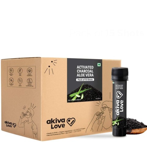 Akiva Activated Charcoal Aloe Vera Pack of 15,  40 ml  Natural 