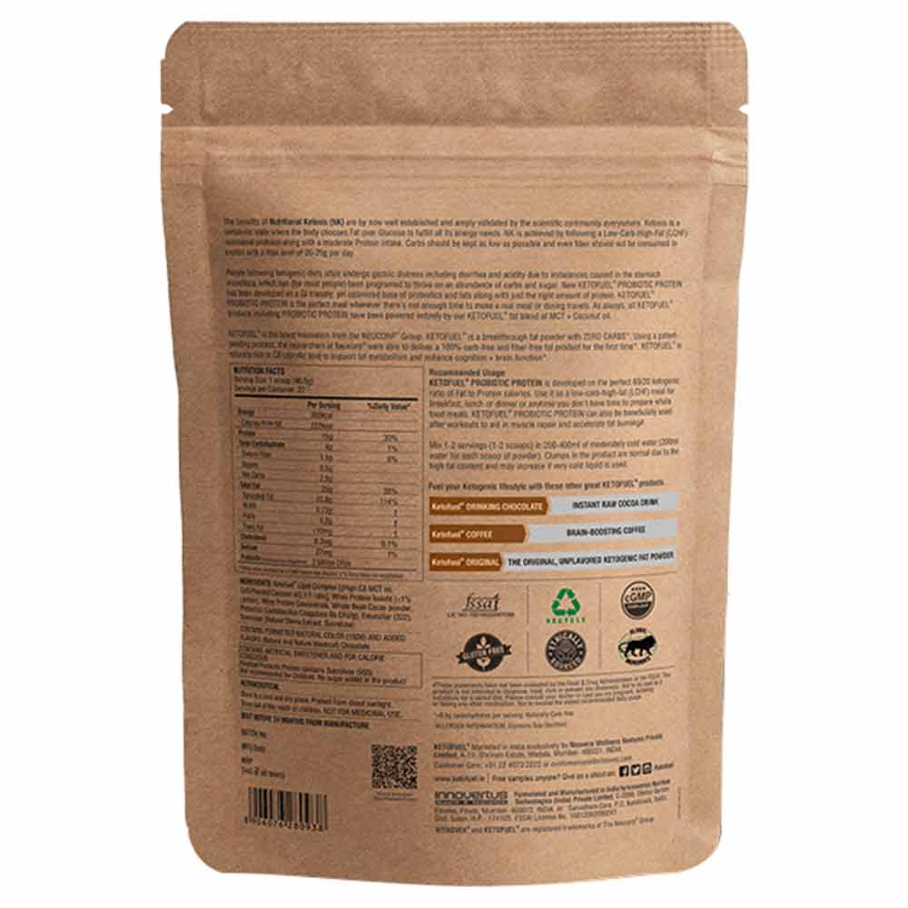 supplementinfo - Ketofuel Probiotic Protein Swiss Milk Chocolate,  1 kg 