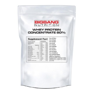 BigBang Nutrition Whey Protein Concentrate 80%, 1 Lb Unflavoured