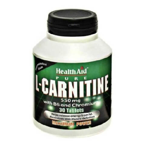 HealthAid L-Carnitine (550mg), 30 tablet(s) Unflavoured HealthAid L-Carnitine (550mg), 30 tablet(s) Unflavoured