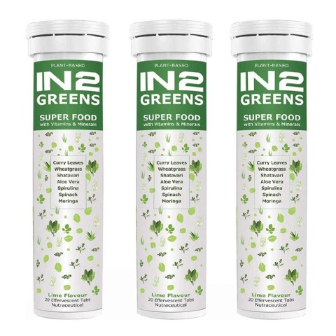 IN2 Greens Super Food,  20 tablet(s)  Lime Pack of 3 