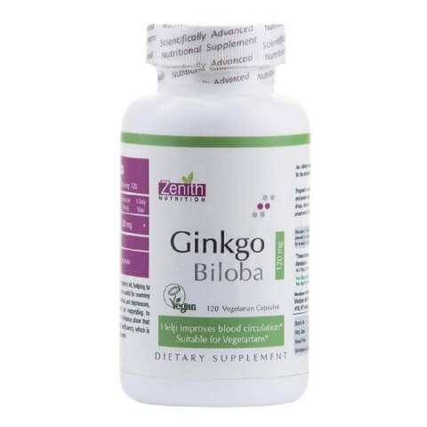 Zenith Nutrition Ginkgo Biloba (120 mg), 120 capsules Zenith Nutrition Ginkgo Biloba (120 mg), 120 capsules